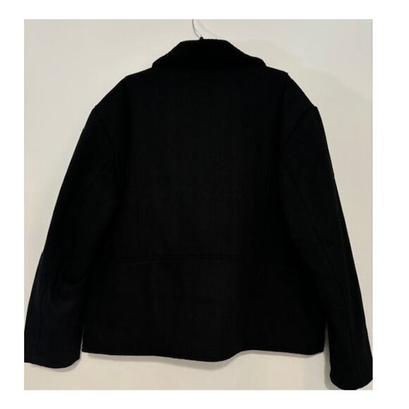 Asos Mens Jacket Coat Moto Full Zip Quilted Black Size Medium Wool Blend NWT - Picture 3 of 9